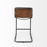 Mercana Berbick Bar/Counter Stool Brown Leather | Gray Metal | Counter