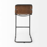 Mercana Berbick Bar/Counter Stool Brown Leather | Gray Metal | Bar