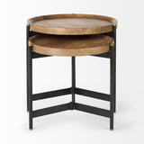 Mercana Marquisa Accent Table Brown Wood | Black Metal