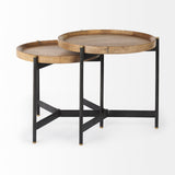 Mercana Marquisa Accent Table Brown Wood | Black Metal