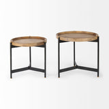 Mercana Marquisa Accent Table Brown Wood | Black Metal