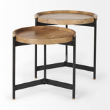 Mercana Marquisa Accent Table Brown Wood | Black Metal