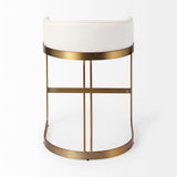 Mercana Hollyfield Bar/Counter Stool Cream Fabric | Gold Metal | Counter