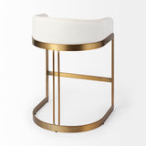 Mercana Hollyfield Bar/Counter Stool Cream Fabric | Gold Metal | Counter