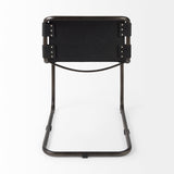 Mercana Berbick Dining Chair Black Leather | Black Metal