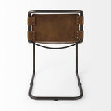 Mercana Berbick Dining Chair Brown Leather |Black Metal