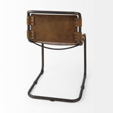 Mercana Berbick Dining Chair Brown Leather |Black Metal