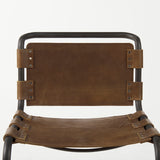 Mercana Berbick Dining Chair Brown Leather |Black Metal