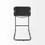 Mercana Berbick Bar/Counter Stool Black Leather | Gray Metal | Counter