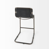 Mercana Berbick Bar/Counter Stool Black Leather | Gray Metal | Counter