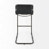 Mercana Berbick Bar/Counter Stool Black Leather | Gray Metal | Bar