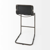 Mercana Berbick Bar/Counter Stool Black Leather | Gray Metal | Bar