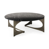 Mercana Reinhold Round Coffee Table Black Marble | Gold Metal | Round