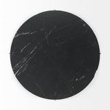 Mercana Reinhold Round Coffee Table Black Marble | Gold Metal | Round