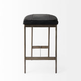 Mercana Millie Bar/Counter Stool Black Leather | Nickel Metal | Counter