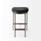 Mercana Millie Bar/Counter Stool Black Leather | Nickel Metal | Counter