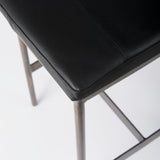 Mercana Millie Bar/Counter Stool Black Leather | Nickel Metal | Counter