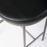 Mercana Millie Bar/Counter Stool Black Leather | Nickel Metal | Counter