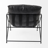 Mercana Leonidas Accent Chair Black Faux Leather | Black Metal