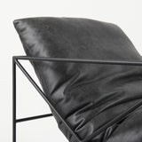 Mercana Leonidas Accent Chair Black Faux Leather | Black Metal