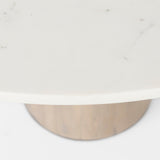 Mercana Maxwell Dining Table White Marble | Light Wood | Black Accent