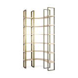 Mercana Turner Shelving Unit Light Brown Wood | Gold Metal