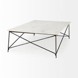 Mercana Lorlei Coffee Table White Marble | Gold Iron