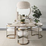 Mercana Hollyfield Dining Chair Cream Fabric | Gold Metal