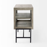 Mercana Arelius Accent Cabinet Gray Wood | Black Metal