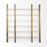 Mercana Taunton Shelving Unit Light Brown Wood | Gold Metal