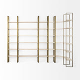 Mercana Taunton Shelving Unit Light Brown Wood | Gold Metal