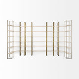 Mercana Taunton Shelving Unit Light Brown Wood | Gold Metal