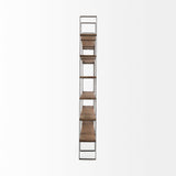 Mercana Taunton Shelving Unit Brown Wood | Nickel Metal