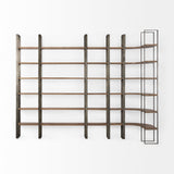 Mercana Taunton Shelving Unit Brown Wood | Nickel Metal