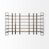 Mercana Taunton Shelving Unit Brown Wood | Nickel Metal