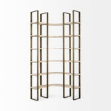 Mercana Turner Shelving Unit Light Brown Wood | Gold Metal