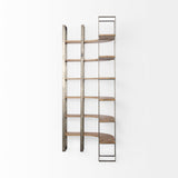 Mercana Turner Shelving Unit Brown Wood | Nickel Metal