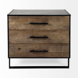 Mercana Alvin Accent Cabinet Brown Wood | Black Metal