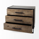 Mercana Alvin Accent Cabinet Brown Wood | Black Metal