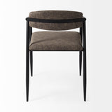 Mercana Langston Dining Chair Brown Faux Leather | Black Metal