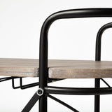 Mercana Marlon Bar Cart Brown Wood | Black Metal