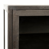 Mercana Arelius Accent Cabinet Black-Brown Wood | Black Metal