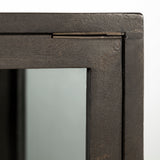 Mercana Arelius Accent Cabinet Black-Brown Wood | Black Metal