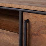 Mercana Maddox Media Console Brown Wood | Black Metal