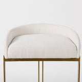 Mercana Hollyfield Bar/Counter Stool Cream Fabric | Gold Metal | Bar