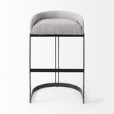 Mercana Hollyfield Bar/Counter Stool Gray Fabric | Gray Metal | Bar