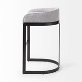 Mercana Hollyfield Bar/Counter Stool Gray Fabric | Gray Metal | Bar