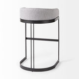 Mercana Hollyfield Bar/Counter Stool Gray Fabric | Gray Metal | Bar