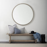 Mercana Gambit Wall Mirror Gray Wash Wood | 46" Round