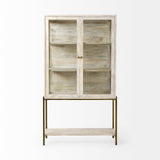 Mercana Arelius Cabinet White Wood | Gold Metal